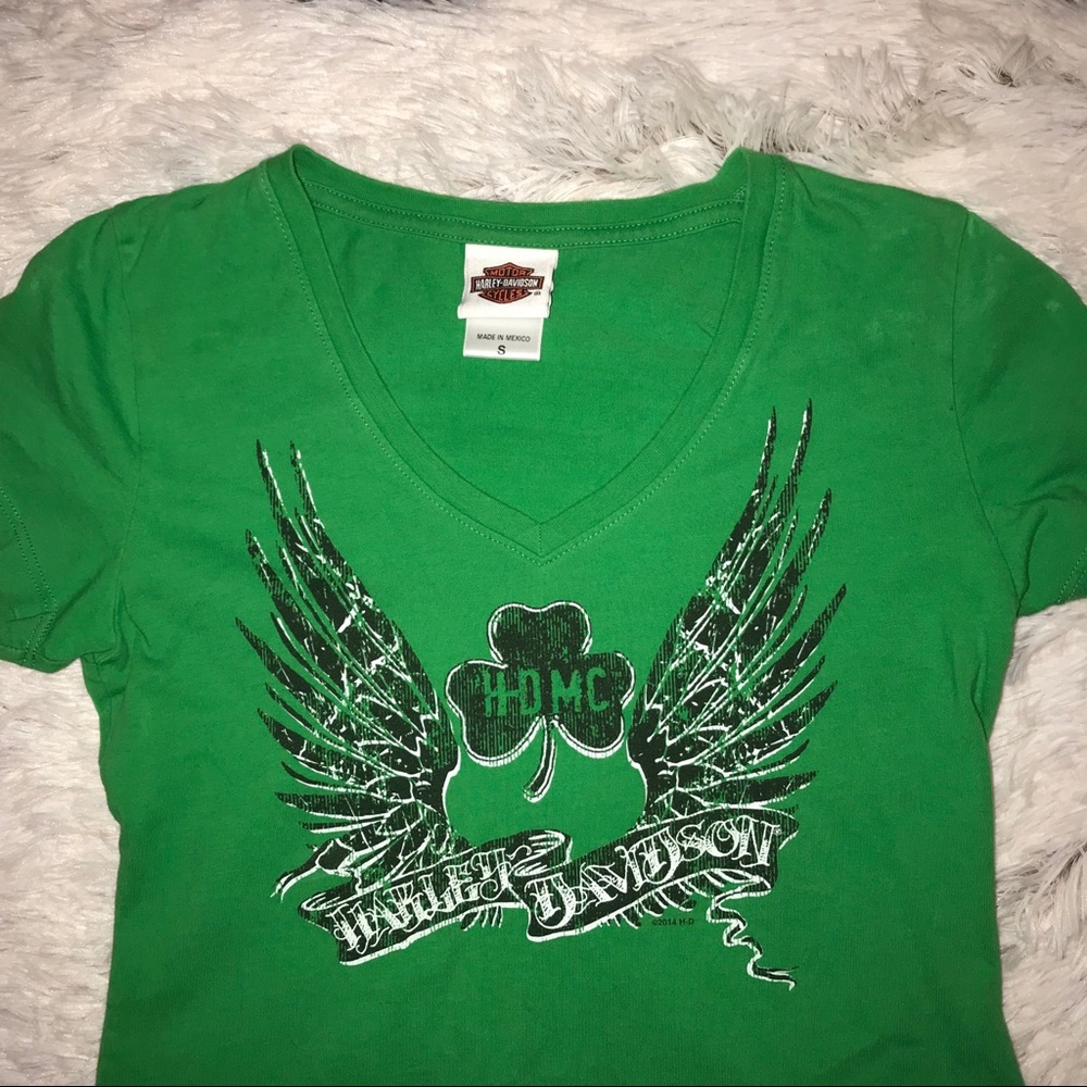 Harley Davidson green T-shirt